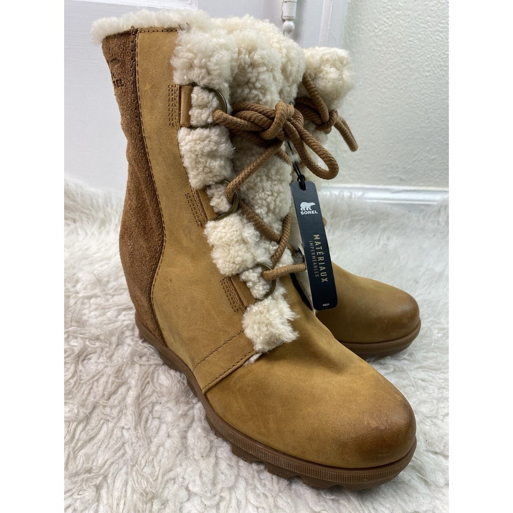 NWT Sorel Joan of Arctic II Wedge 8.5 Waterproof Leather Sherpa Winter Boots